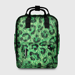 Рюкзак женский Зелёный леопард паттерн, цвет: 3D-принт