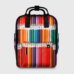 Рюкзак женский Заточенные цветные карандаши, цвет: 3D-принт