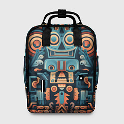 Рюкзак женский Симметричный абстрактный паттерн в ацтекском стиле, цвет: 3D-принт