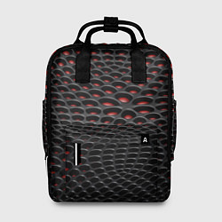Рюкзак женский Узор на чёрно красном карбоновом фоне, цвет: 3D-принт