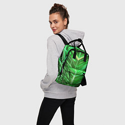 Рюкзак женский Зелёные неон полосы киберпанк, цвет: 3D-принт — фото 2