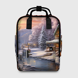 Рюкзак женский Зима в городе, цвет: 3D-принт