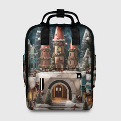 Рюкзак женский Деревенские домики зимой, цвет: 3D-принт