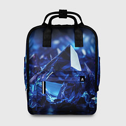 Рюкзак женский Синие прозрачные алмазы, цвет: 3D-принт