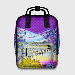 Рюкзак женский Облака и спирали, цвет: 3D-принт