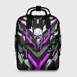 Рюкзак женский Фиолетовый скелетный киберпанк доспех, цвет: 3D-принт