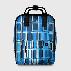Рюкзак женский Синие прямоугольники, цвет: 3D-принт