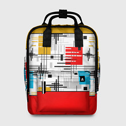 Рюкзак женский Узор красного горчичного цвета, цвет: 3D-принт