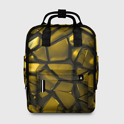 Рюкзак женский Золотые хромированные осколки, цвет: 3D-принт