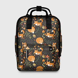 Рюкзак женский Рыжие лисы в лесу, цвет: 3D-принт