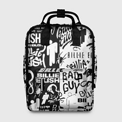 Рюкзак женский Billie Eilish чернобелые битва лого, цвет: 3D-принт