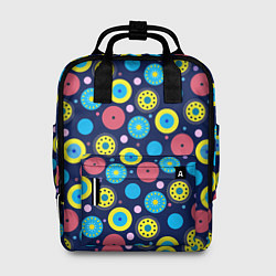 Рюкзак женский Геометрические узоры из кругов, цвет: 3D-принт
