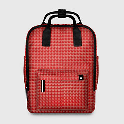 Рюкзак женский Мелкие снежинки паттерн красный, цвет: 3D-принт