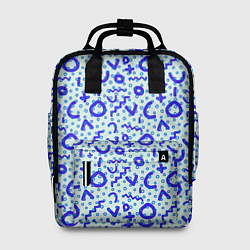 Рюкзак женский Синие каракули, цвет: 3D-принт