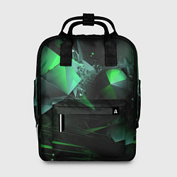 Рюкзак женский Геометрическая текстурная зеленая абстракция, цвет: 3D-принт