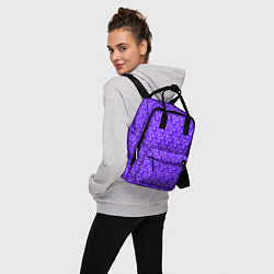 Рюкзак женский Паттерн маленькие сердечки фиолетовый, цвет: 3D-принт — фото 2