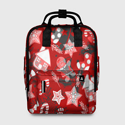 Рюкзак женский Рождественские паттерны, цвет: 3D-принт