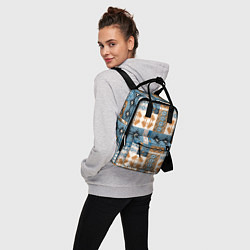 Рюкзак женский Этнический мозаичный геометрический паттерн, цвет: 3D-принт — фото 2