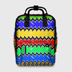 Рюкзак женский Горизонтальные разноцветные линии, цвет: 3D-принт