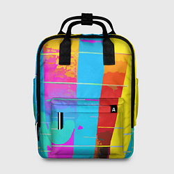 Рюкзак женский Цветная абстракция - поп арт, цвет: 3D-принт