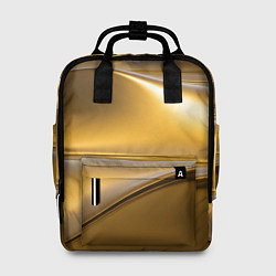 Рюкзак женский Золотые волны металла, цвет: 3D-принт