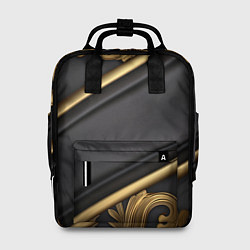 Рюкзак женский Лепнина объемные узоры золотые, цвет: 3D-принт