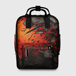 Рюкзак женский Черные камни на красном взрыв, цвет: 3D-принт
