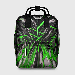 Рюкзак женский Череп и зелёные полосы, цвет: 3D-принт