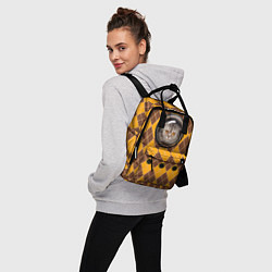 Рюкзак женский Аргайл кот в переноске, цвет: 3D-принт — фото 2