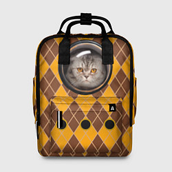 Рюкзак женский Аргайл кот в переноске, цвет: 3D-принт