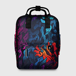 Женский рюкзак Кислотная яркая абстракция в камуфляжном стиле