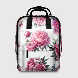 Рюкзак женский Розовые цветы пиона, цвет: 3D-принт