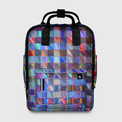 Рюкзак женский Радужная клетка с полосами - эффект стекла, цвет: 3D-принт