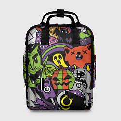Рюкзак женский Страшно веселые монстры, цвет: 3D-принт
