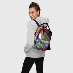 Рюкзак женский Неоновый крученный металл разноцветный, цвет: 3D-принт — фото 2