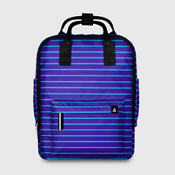 Рюкзак женский Неоновые линии циан на темно синем, цвет: 3D-принт