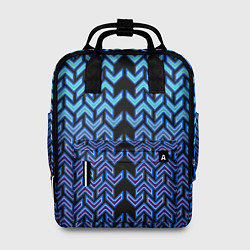 Рюкзак женский Синие стрелки на чёрном фоне киберпанк, цвет: 3D-принт