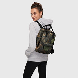 Рюкзак женский Реалистичный охотничий камуфляж из ткани и листьев, цвет: 3D-принт — фото 2