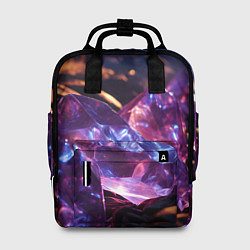 Рюкзак женский Фиолетовые комические камни, цвет: 3D-принт