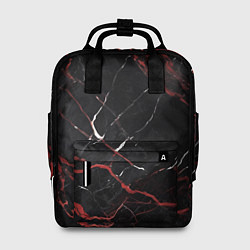 Рюкзак женский Черно-красный мрамор, цвет: 3D-принт