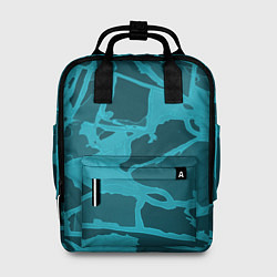 Рюкзак женский Изумрудно-бирюзовая графика, цвет: 3D-принт