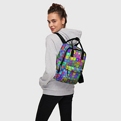 Рюкзак женский Узор из разноцветных квадратов, цвет: 3D-принт — фото 2