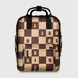 Рюкзак женский Коричневая шахматная доска, цвет: 3D-принт