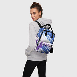 Рюкзак женский Сине-фиолетовый узор тай дай, цвет: 3D-принт — фото 2