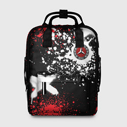 Рюкзак женский Мерседес на фоне граффити и брызг красок, цвет: 3D-принт