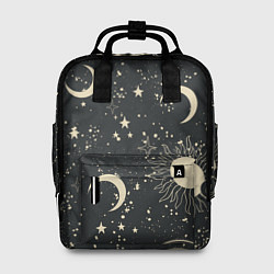 Рюкзак женский Звёздная карта с лунами и солнцем, цвет: 3D-принт