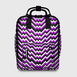 Рюкзак женский Фиолетовые и белые ломаные линии, цвет: 3D-принт