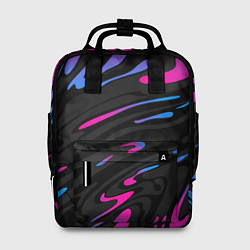 Рюкзак женский Неоновые разводы - фиолетовый, цвет: 3D-принт