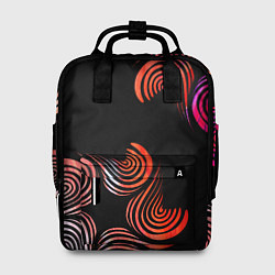 Рюкзак женский Чёрные звёзды и завихрения, цвет: 3D-принт