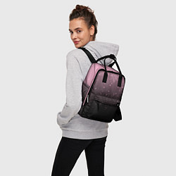Рюкзак женский Градиент тёмный розовый брызги, цвет: 3D-принт — фото 2